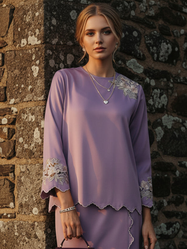 BAJU KURUNG KEDAH AIVEE (LILAC)